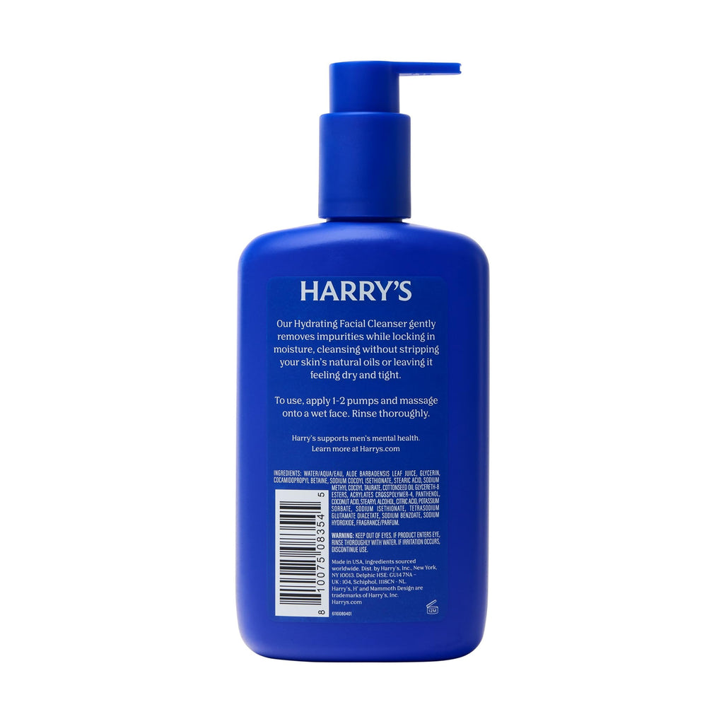 Harry's limpiador facial hidratante, doble estuche para ahorro y rutina diaria.