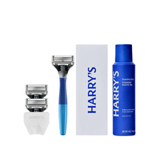 Harry's Original Shaving Kit razor handle with ergonomic, non-slip grip for precise control.