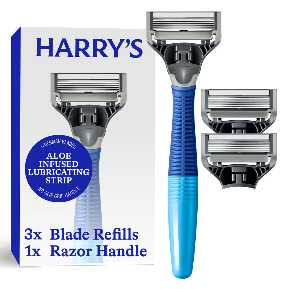 Harry's Original Truman razor handle shown for secure grip and control