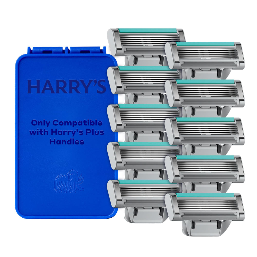 Harry's Plus ten-cartridge refill set for extended shaving sessions
