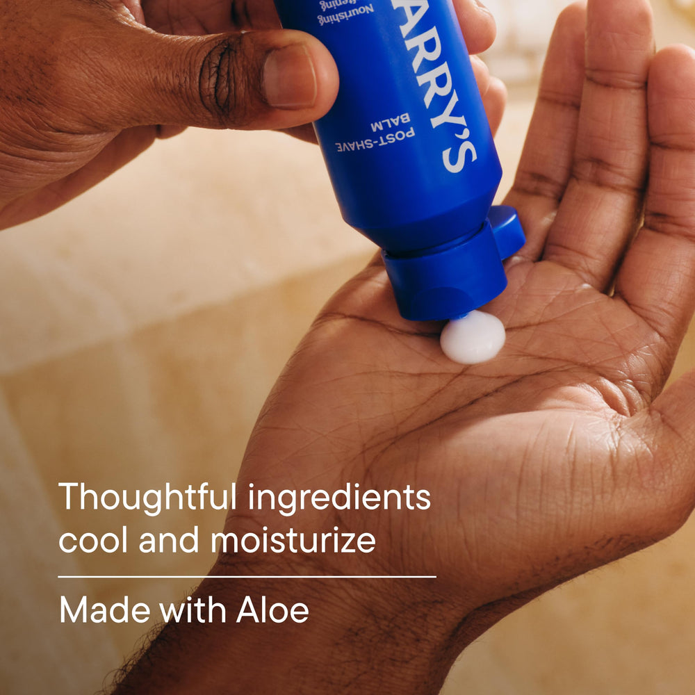 Harry's balm fast-drying texture keeps skin comfortable without shine