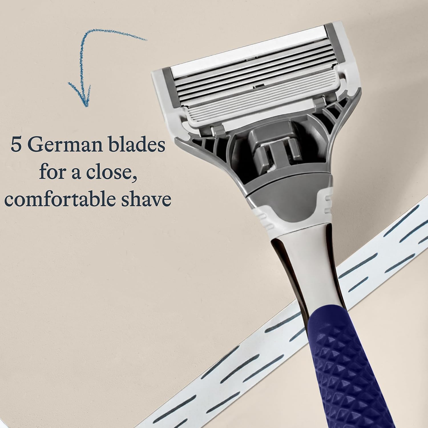 Harry's precision trimmer reaches sideburns and under-nose areas for detail.