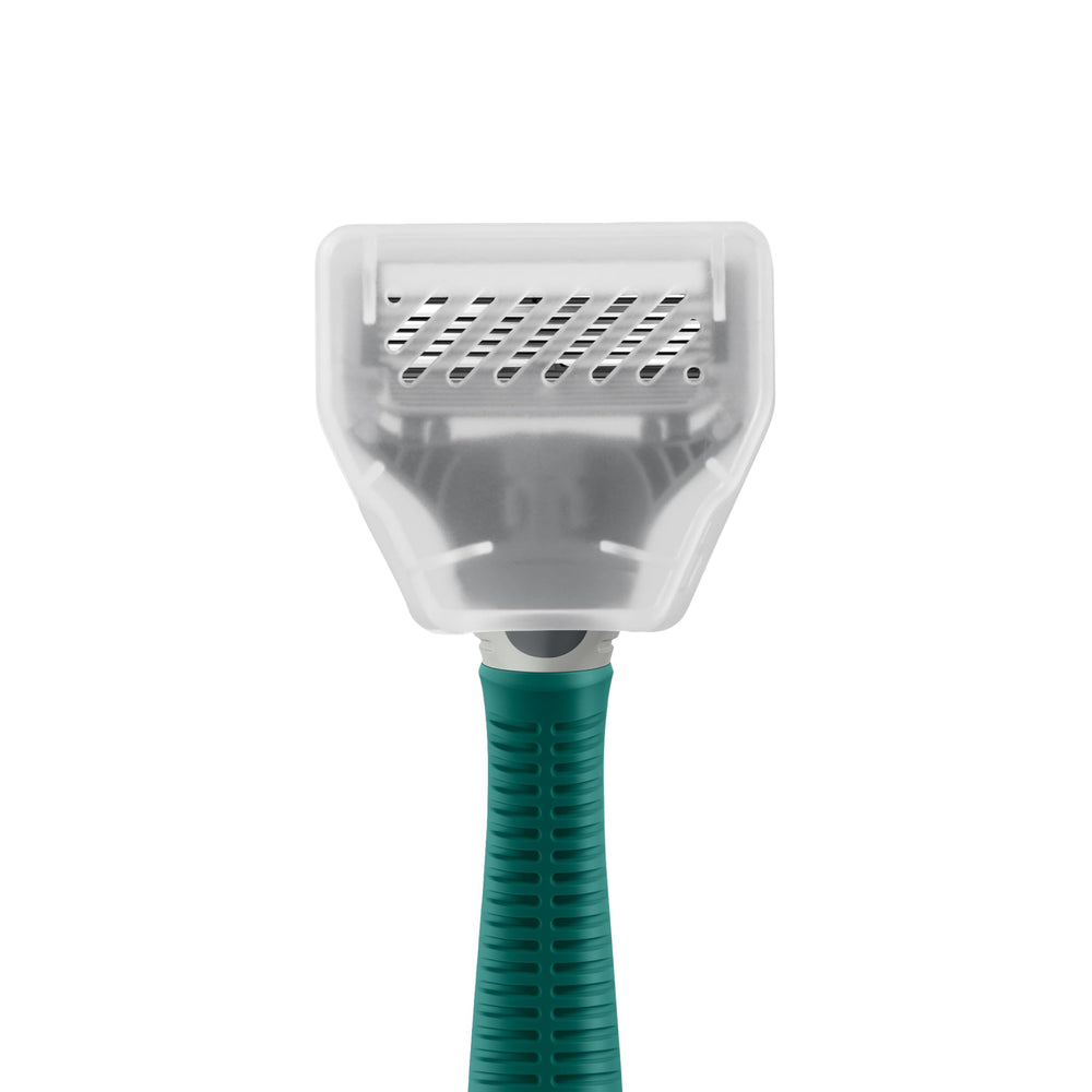 Harry's razor cartridges offer a close shave with five blades and even pressure.