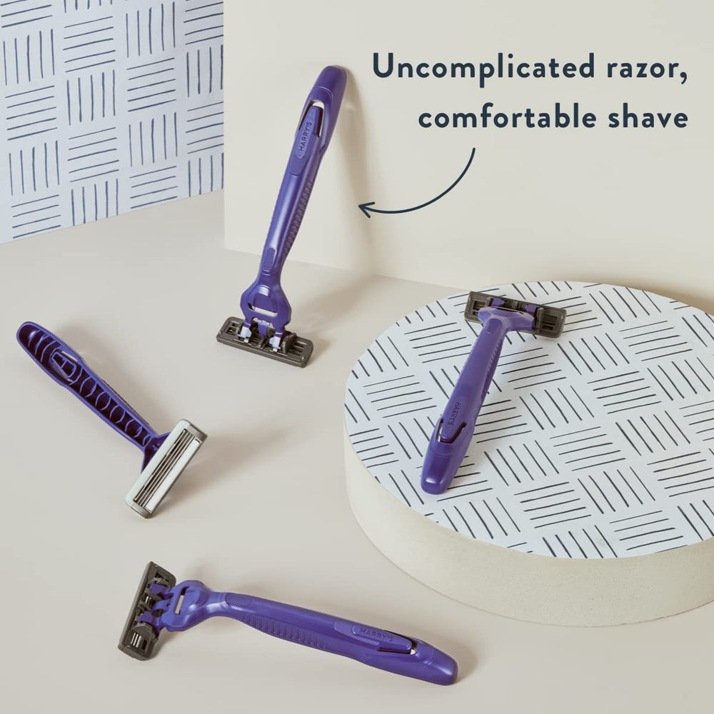 Harry's razor lubricating strip for effortless glide and comfort.