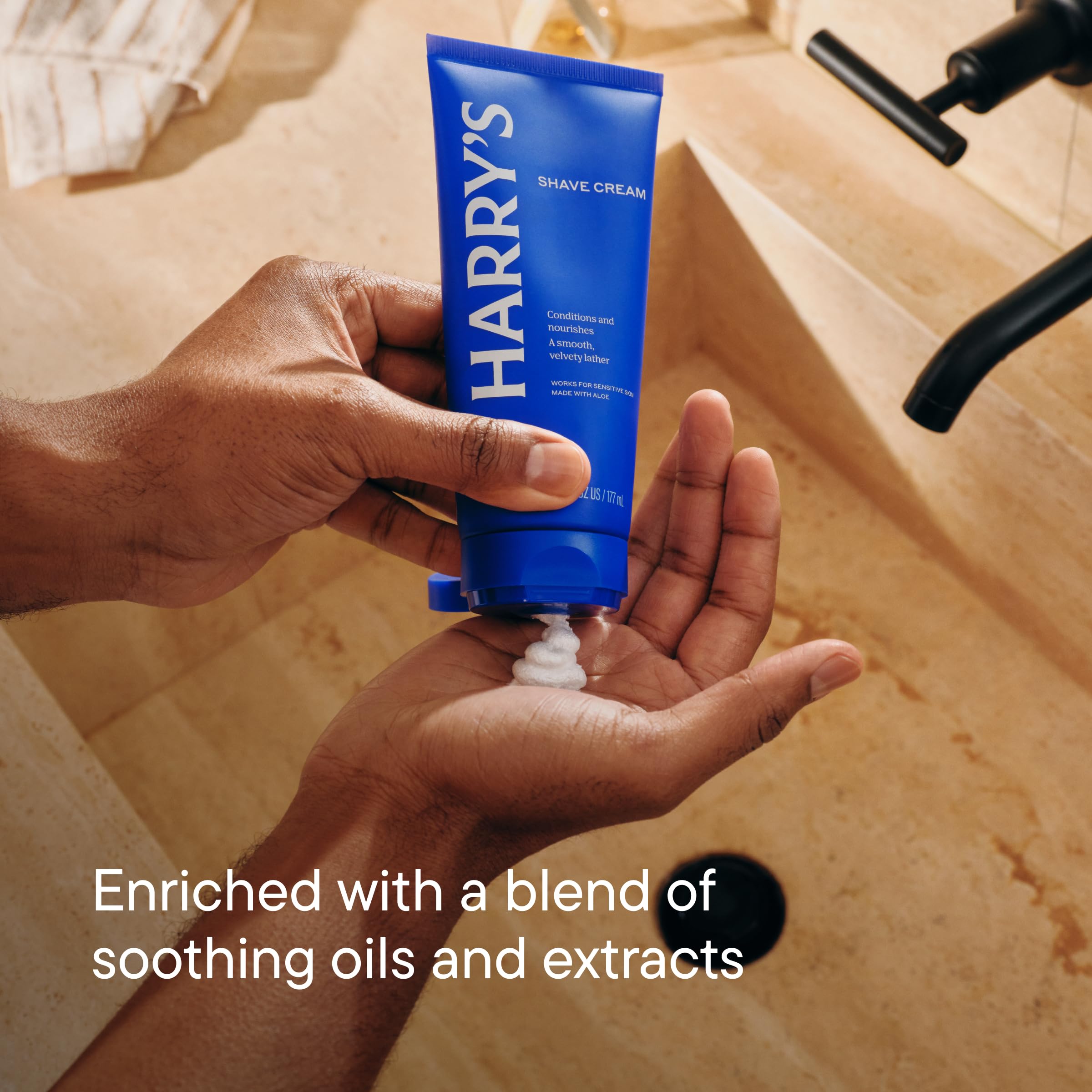 Harry's Shave Cream aloe eucalyptus mint refresh close-up