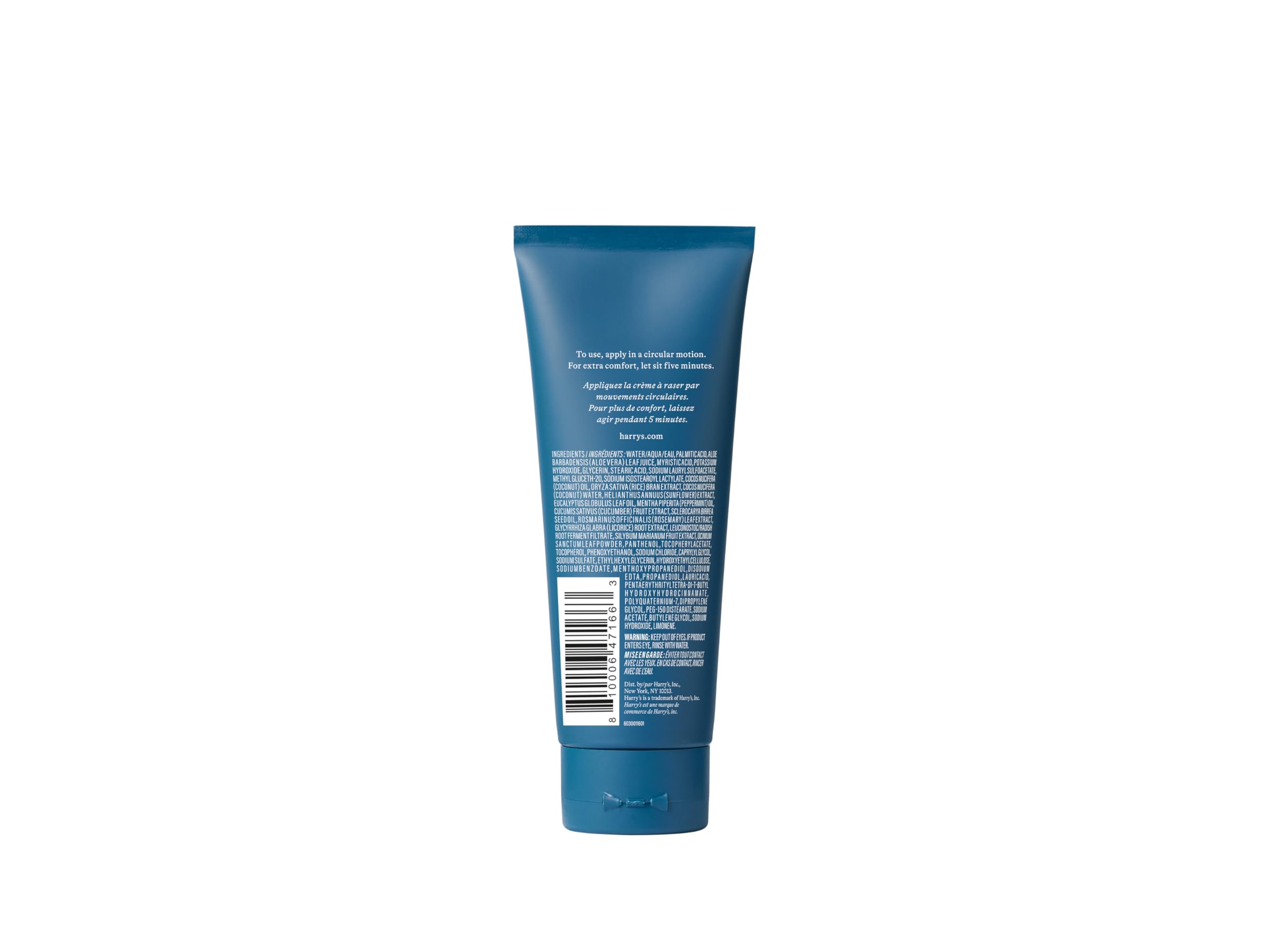 Harry's Shaving Cream Eucalyptus 2-pack bottle side highlights compact, travel-friendly packaging for men.