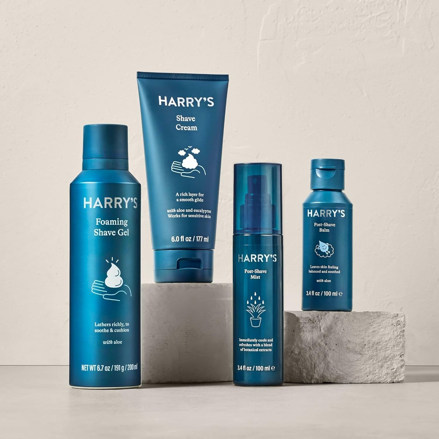 Harry's Shaving Cream Eucalyptus 2-pack nozzle detail shows precise dispensing.