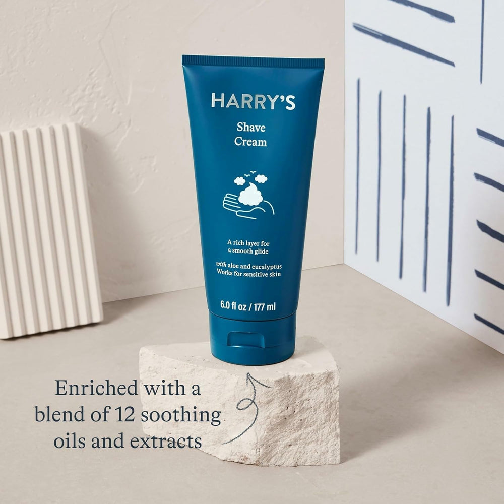 Harry's Shaving Cream Eucalyptus 2-pack packaging box highlights brand trust and value.