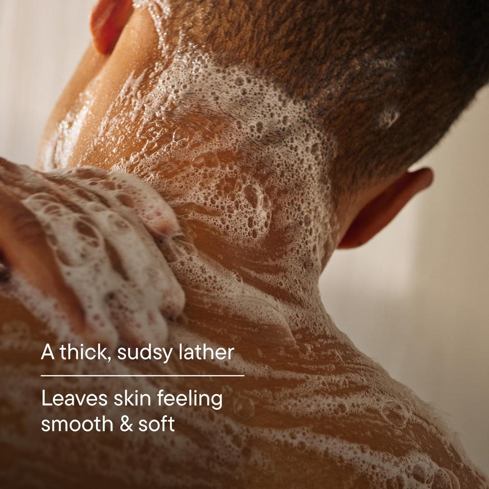 Harry's Solstice rich lather close-up highlighting deep cleansing.