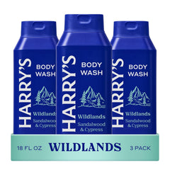 Harry's Wildlands bottle for daily cleansing with refreshing aroma.