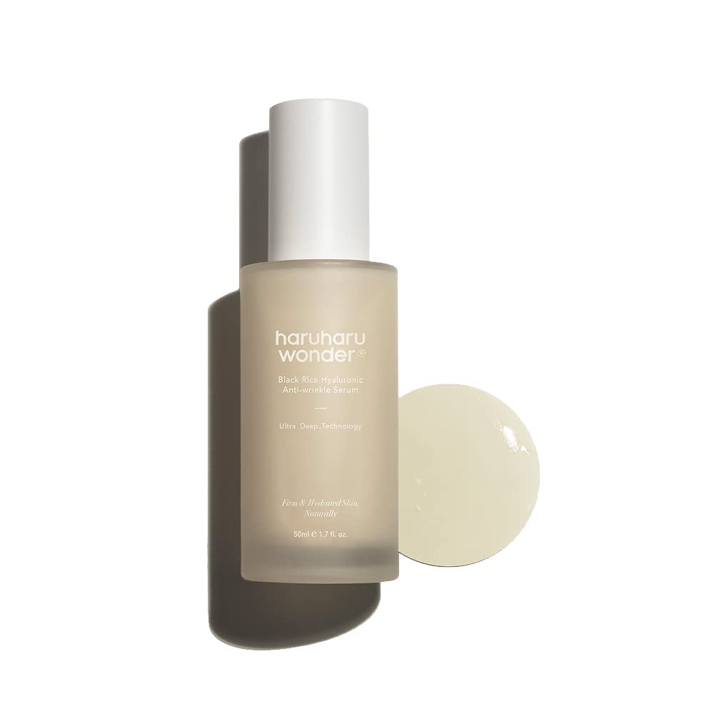 HARUHARU WONDER Arroz Negro Serum botella: hidratación profunda para la piel suave.
