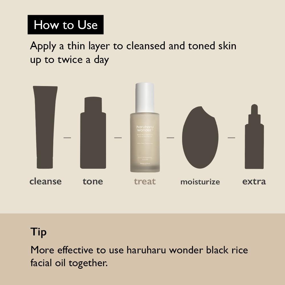 HARUHARU WONDER Arroz Negro Serum piel suave y firme: ayuda a una apariencia más tonificada.