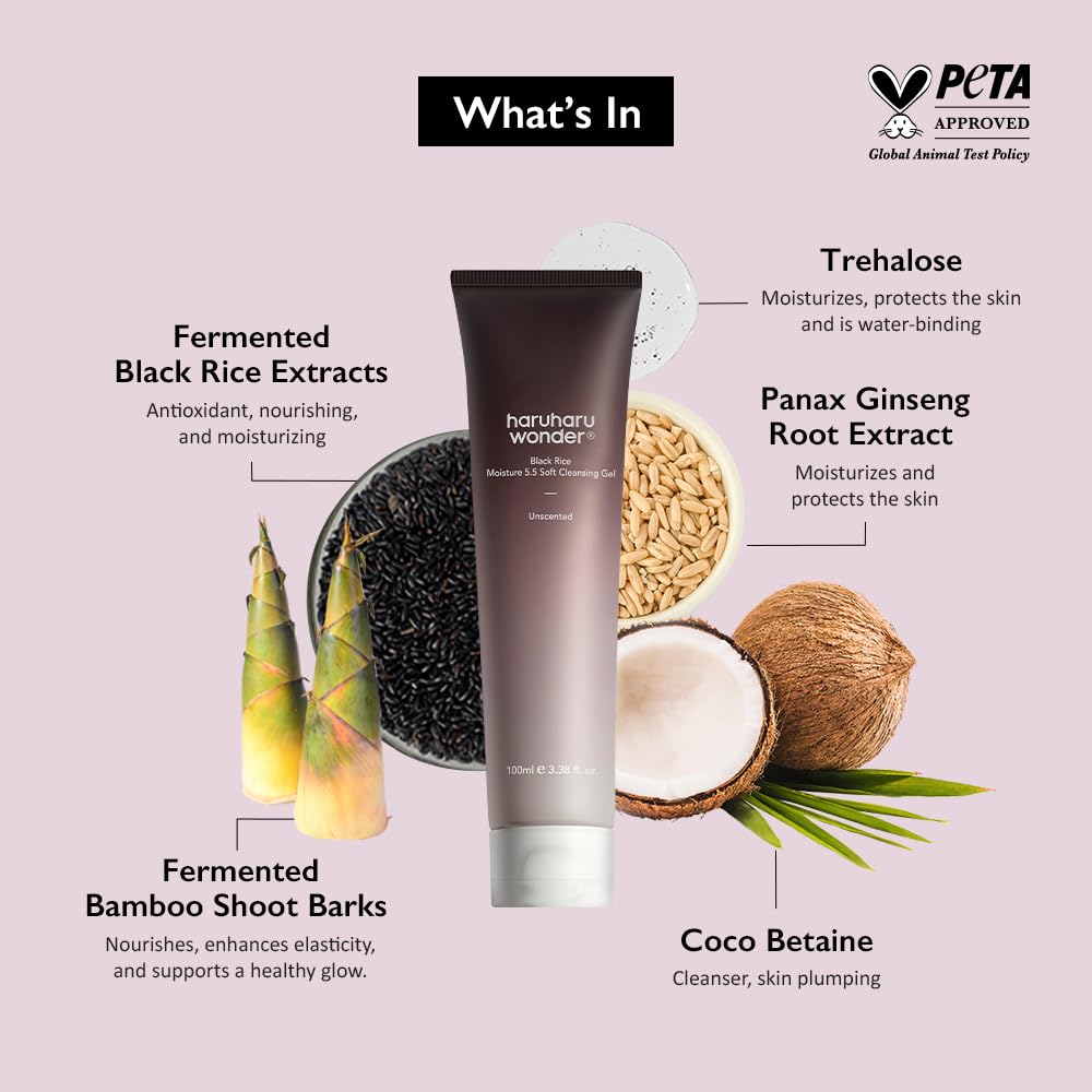 HARUHARU Wonder Black Rice Moisture y SPF durante la limpieza diaria