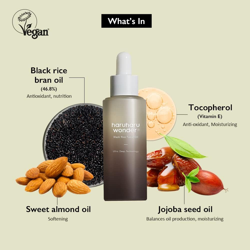 HARUHARU Wonder Black Rice Oil textura ligera para absorción rápida