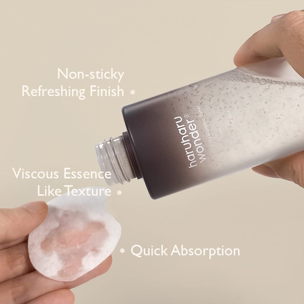 HARUHARU Wonder Black Rice Toner: envase de vidrio que preserva la fórmula