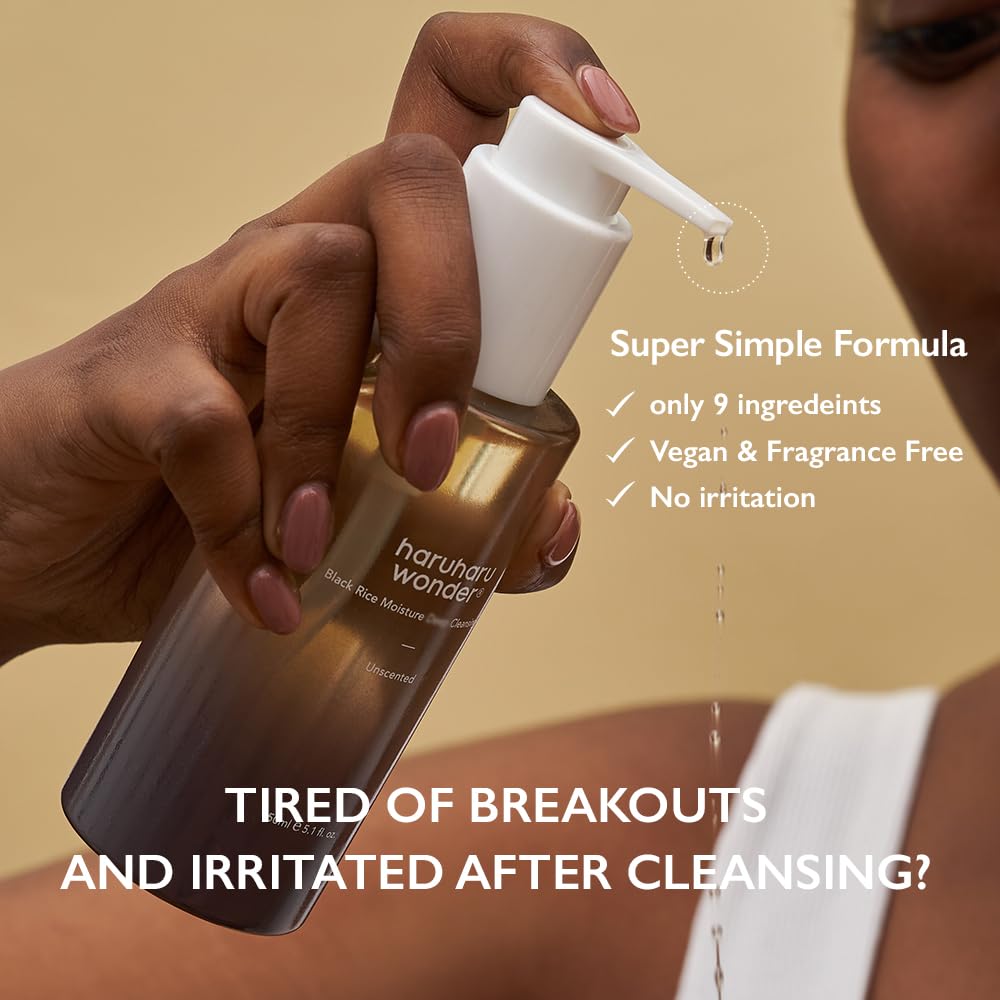 HARUHARU Wonder elimina maquillaje resistente con aceite ligero que cuida los poros.
