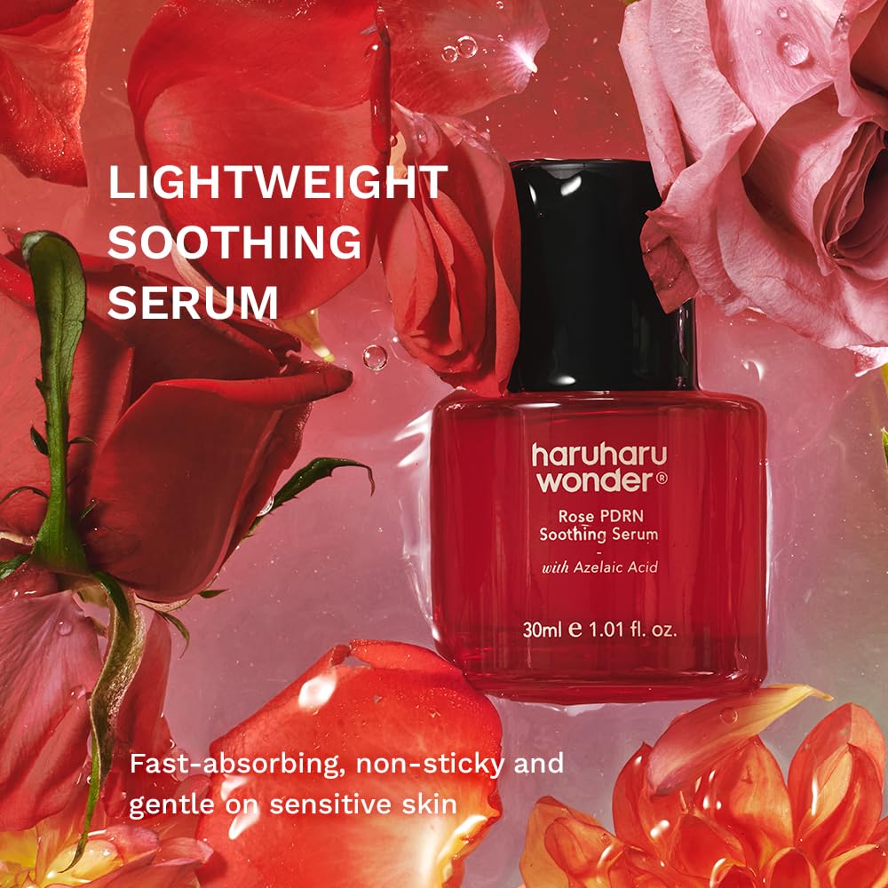 HARUHARU Wonder Rose PDRN Serum, ideal para piel sensible y rojeces.