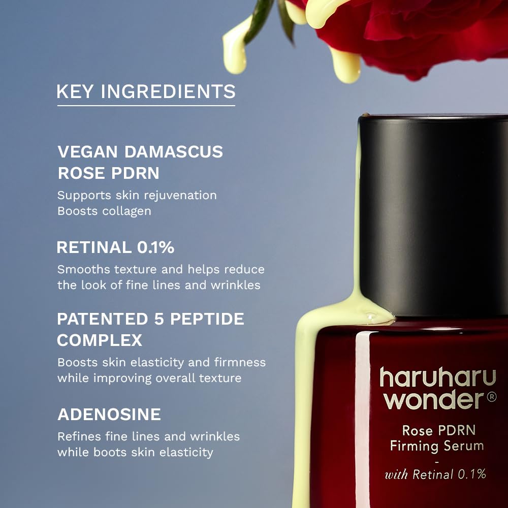 HARUHARU Wonder Rose PDRN Serum textura cremosa que hidrata sin sensación grasa.