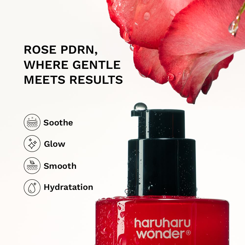 HARUHARU Wonder Rose PDRN Serum, textura ligera que hidrata sin pesadez.