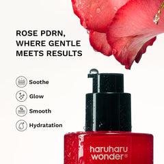 HARUHARU Wonder Rose PDRN Serum, textura ligera que hidrata sin pesadez.