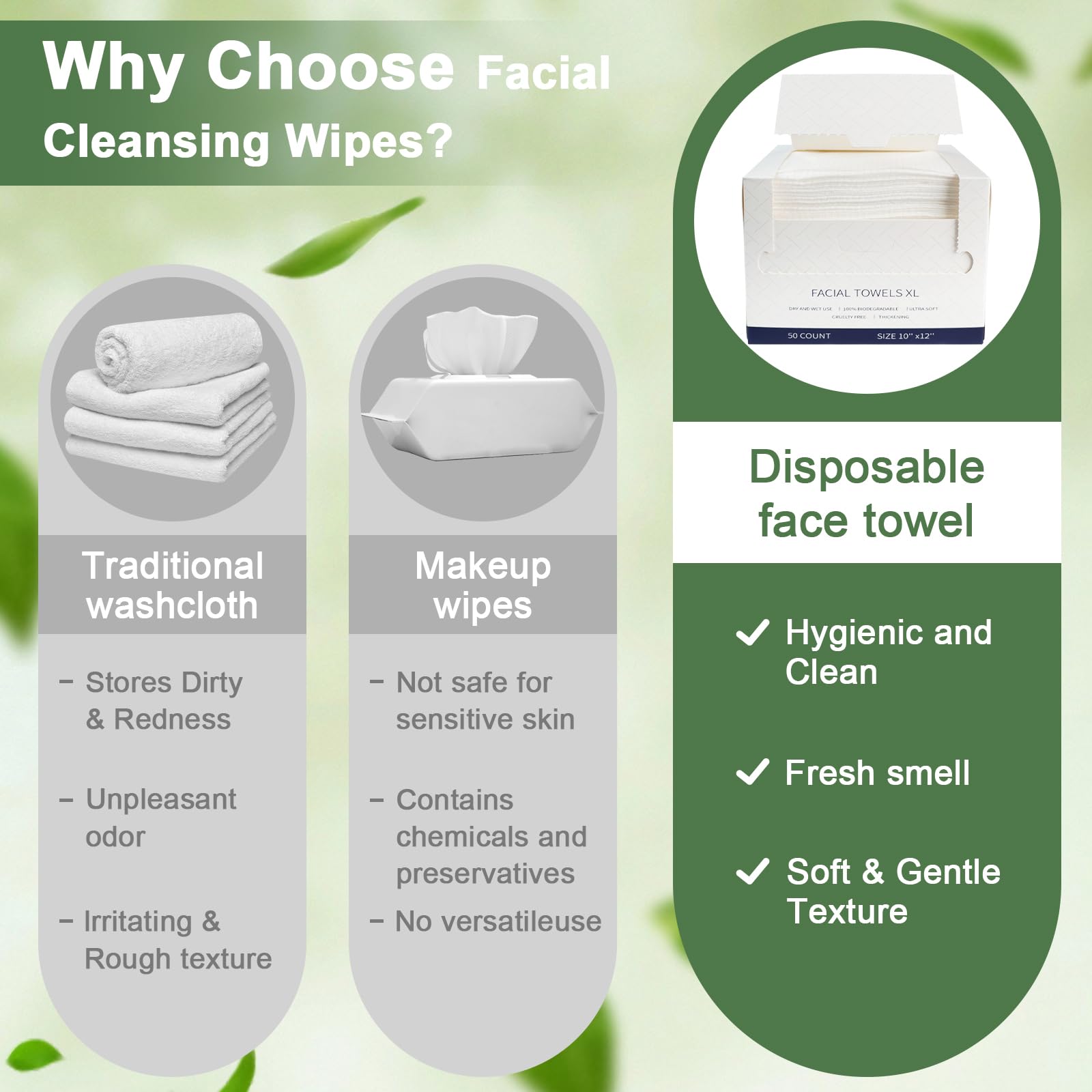Harvanco 12x10 inch towels, large size for thorough cleansing and makeup removal.