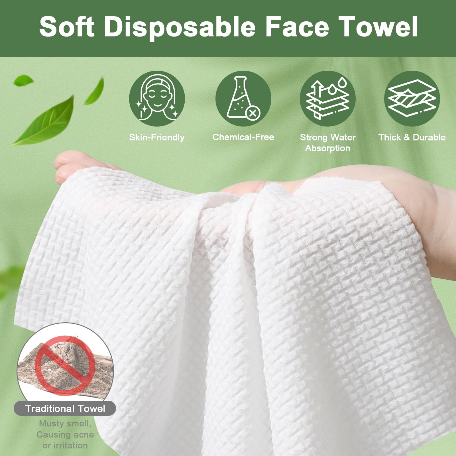 Harvanco lint-free wipes in thick material, reliable makeup removal without shedding.