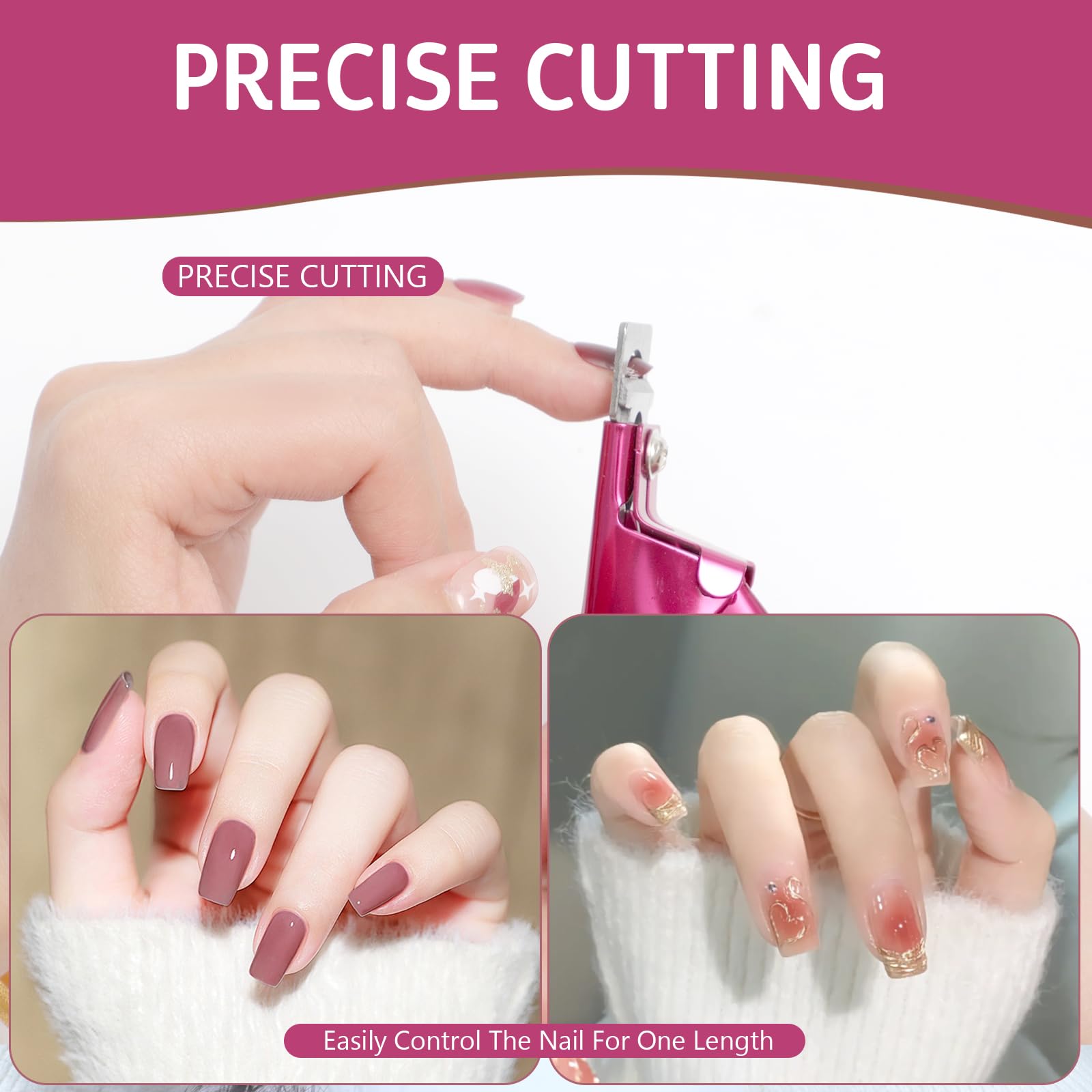 Hasakhi cortes limpios para uñas acrílicas y extensiones de uñas, acabado más pulido.