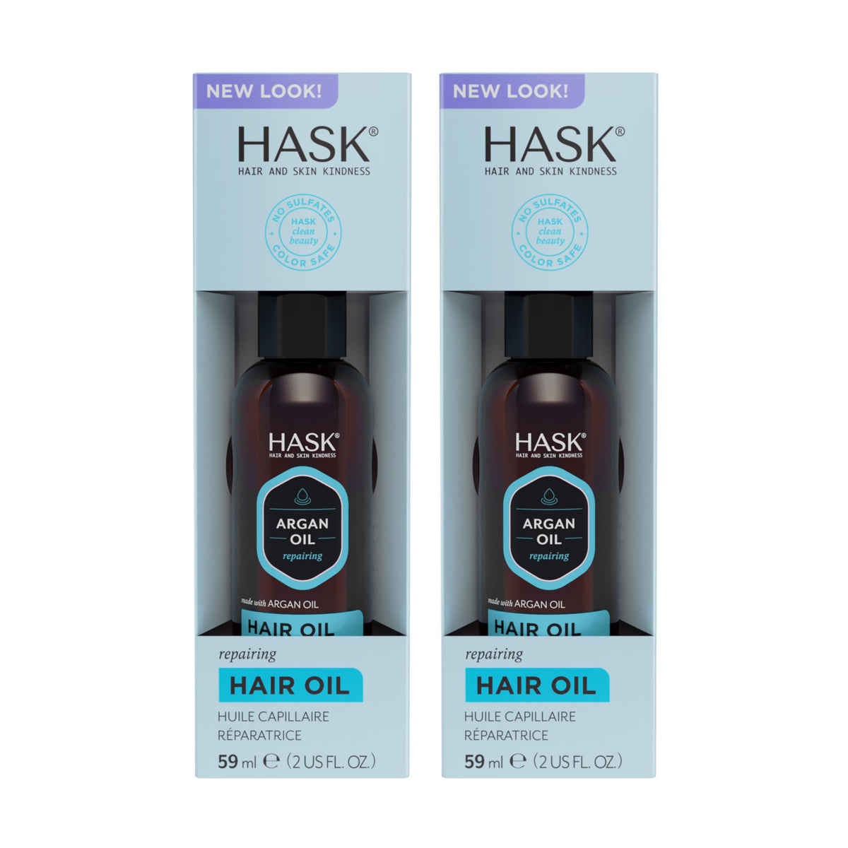 HASK Aceite reparador de argán con pompa para brillo y reparación del cabello.