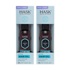 HASK Aceite reparador de argán con pompa para brillo y reparación del cabello.