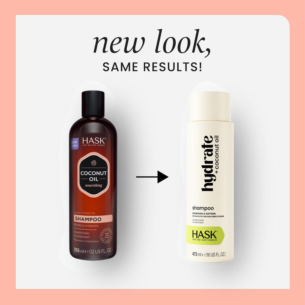 Acondicionador HASK coco nutritivo en botella, desenreda y suaviza.