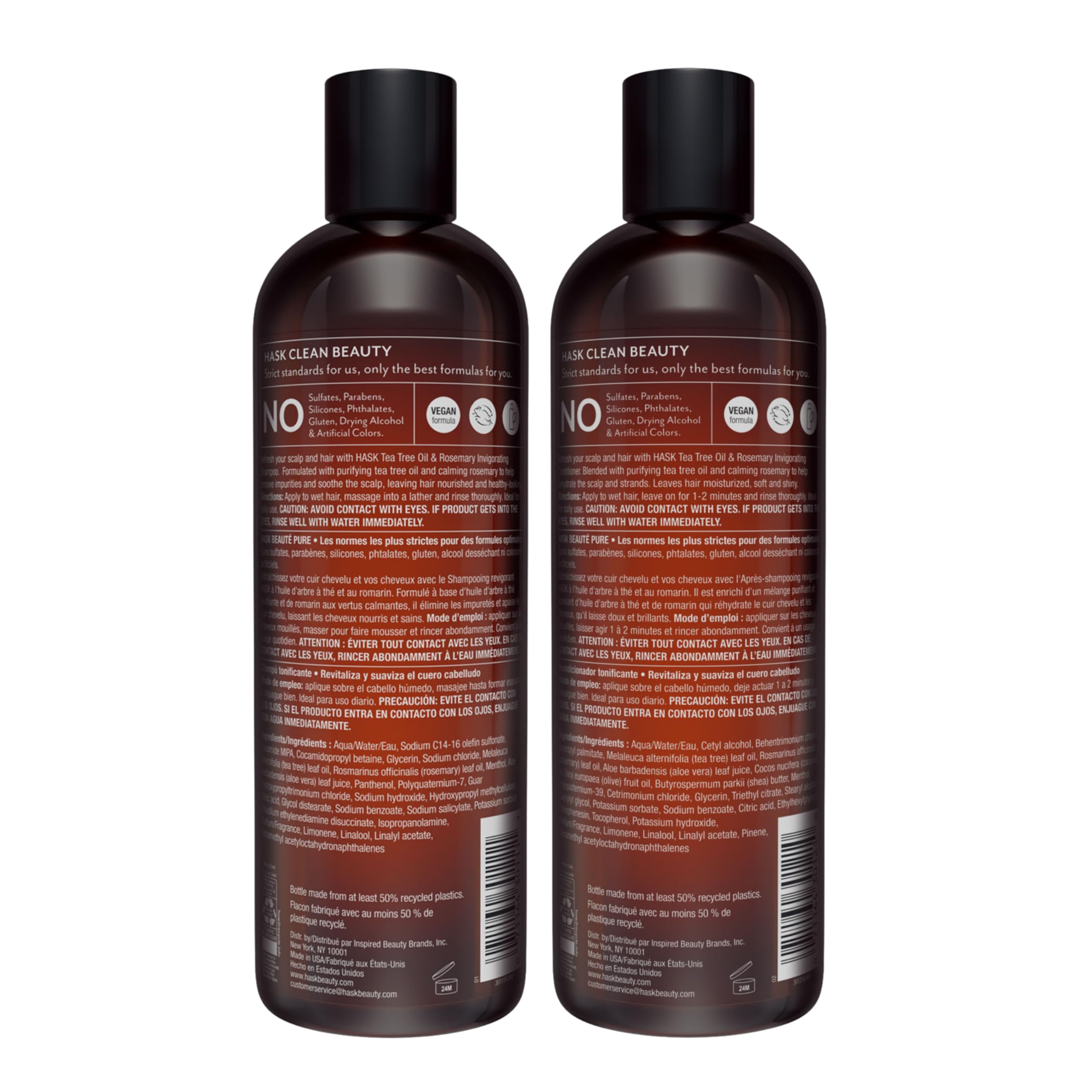 HASK kit sin sulfatos y sin parabenos, cuidado suave diario.
