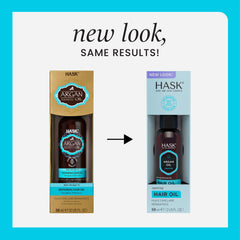 HASK Aceite de argán para brillo y control del frizz en pelo liso y rizado.
