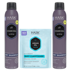 HASK champú seco de carbón, lata 4-3oz, refresca entre lavados