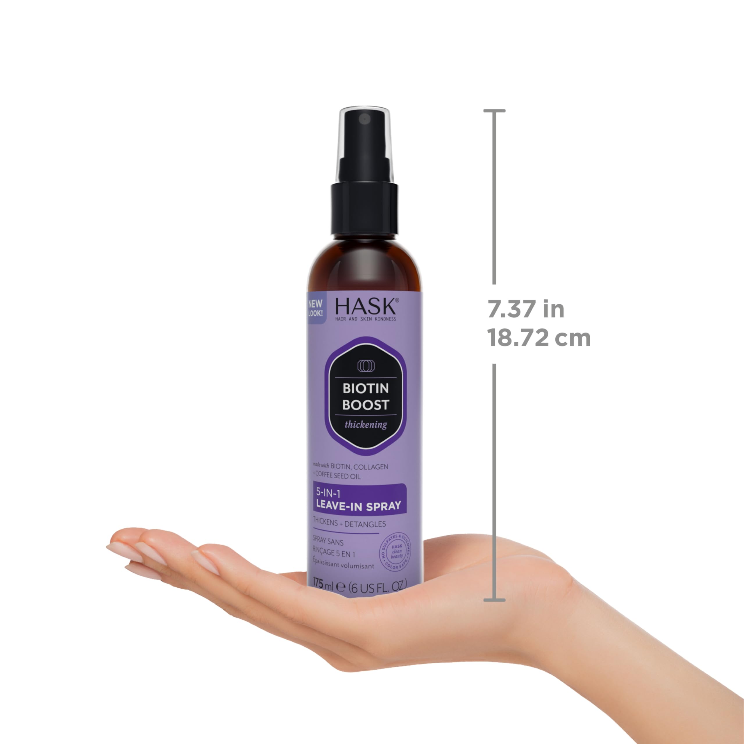 HASK Color-safe formula label visible on bottle.