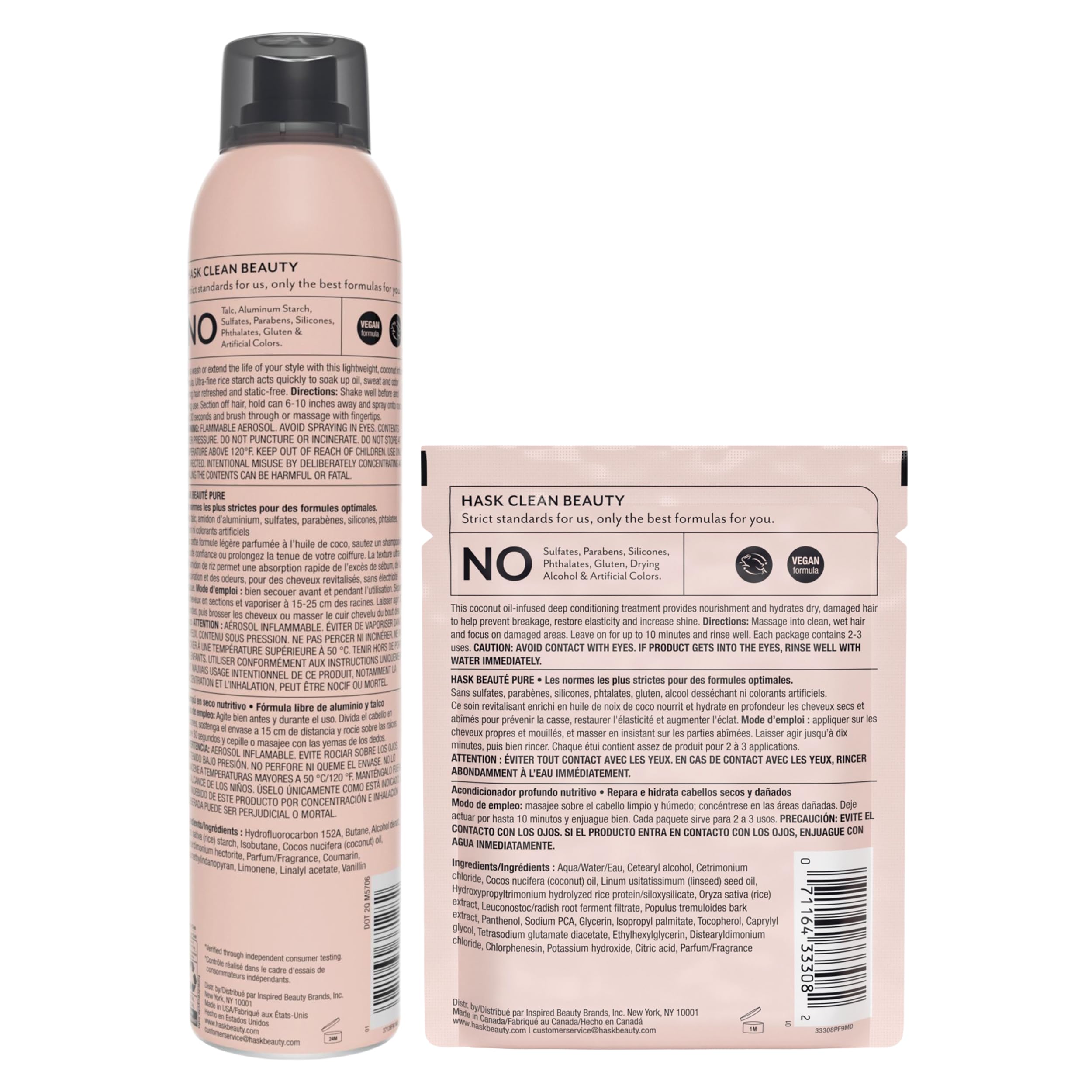 Cuidado para color libre de sulfatos de HASK: fórmula suave para cabellos teñidos.