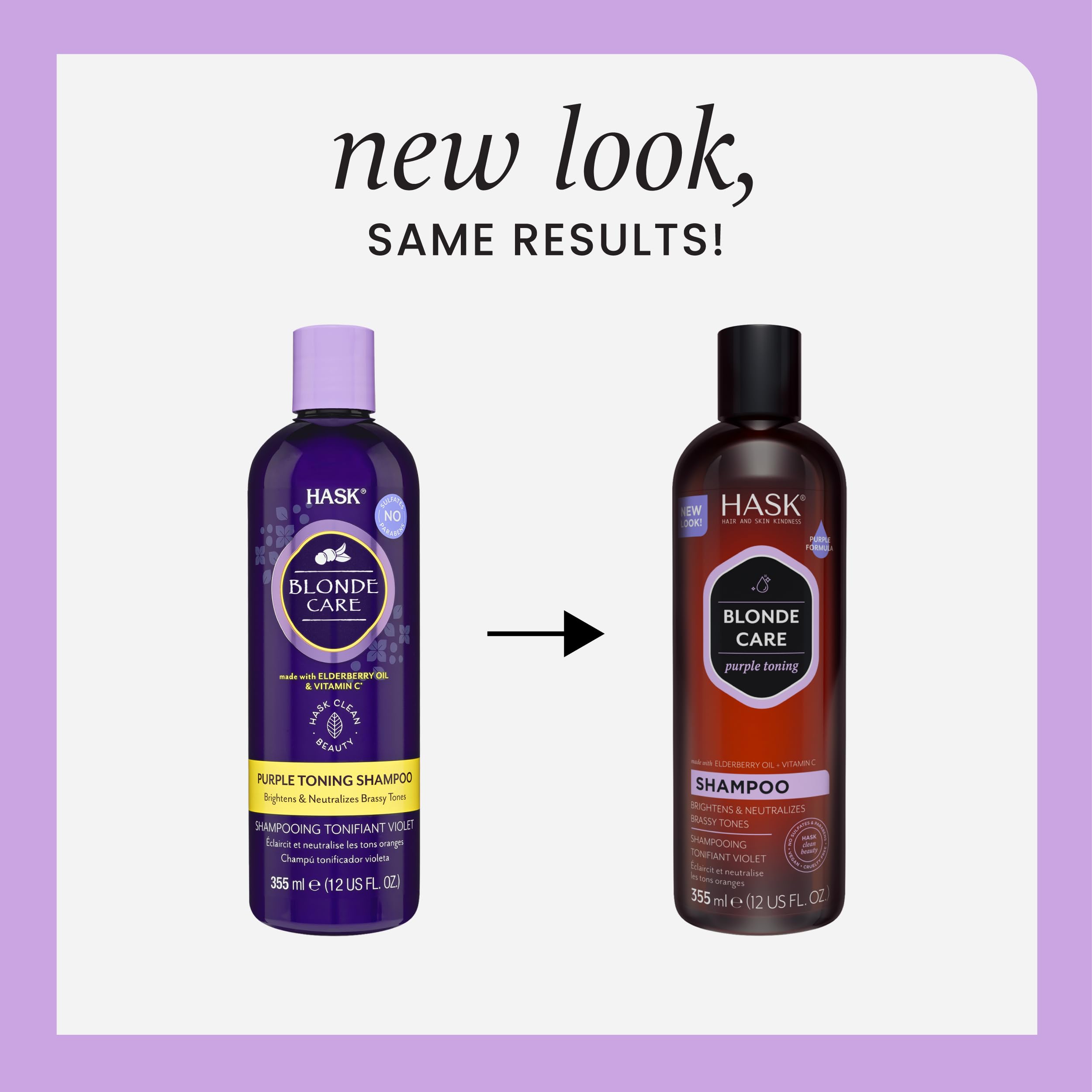 Acondicionador HASK rubio, envase en primer plano, desenreda y suaviza el cabello rubio.