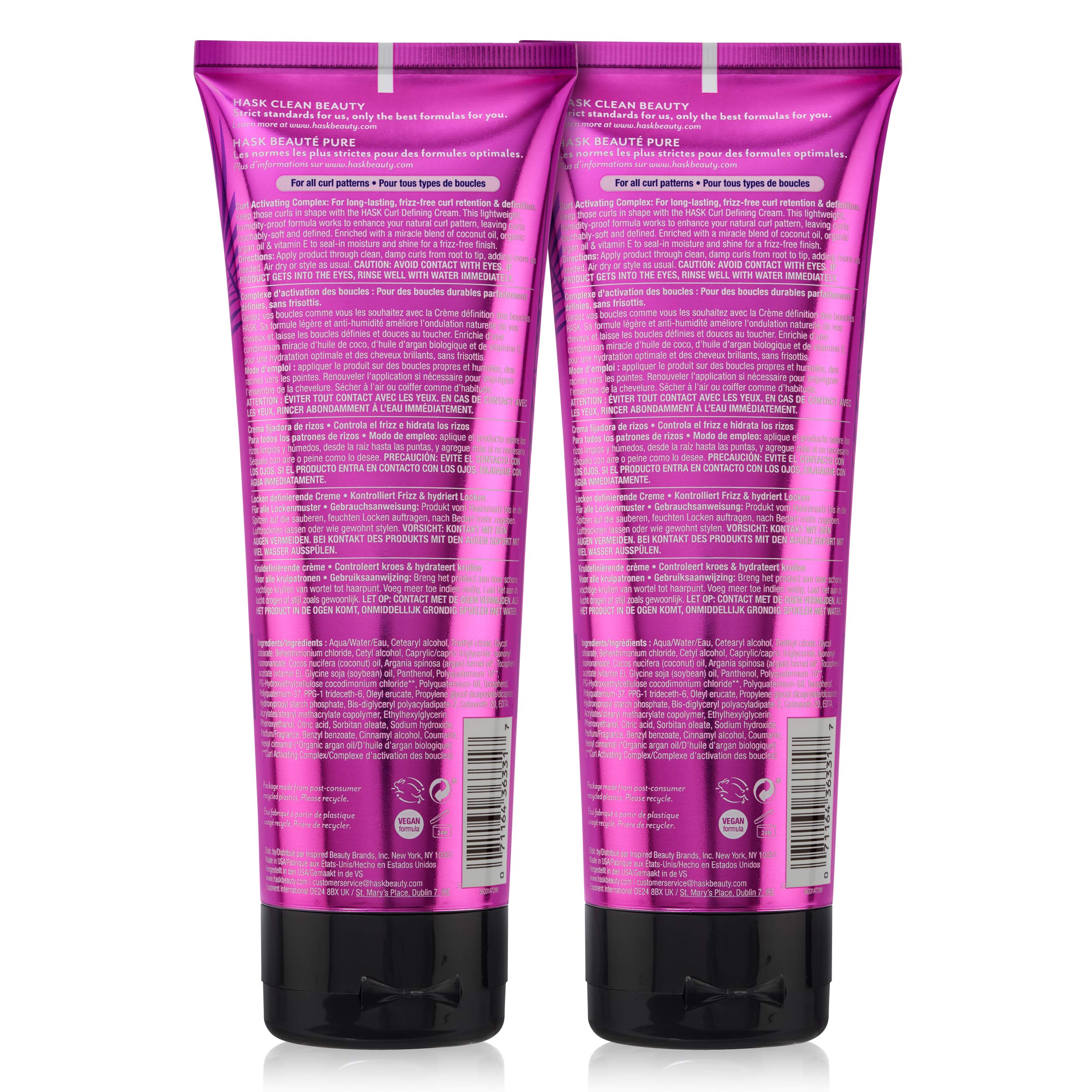 HASK fragancia-tropical-coco-rizos con aroma agradable durante el peinado.