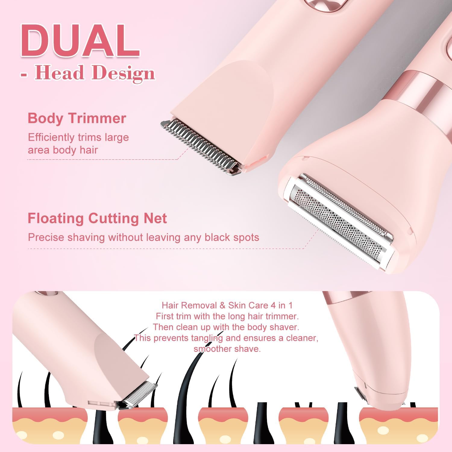 Hatteker bikini-trimmer head for neat bikini-area grooming