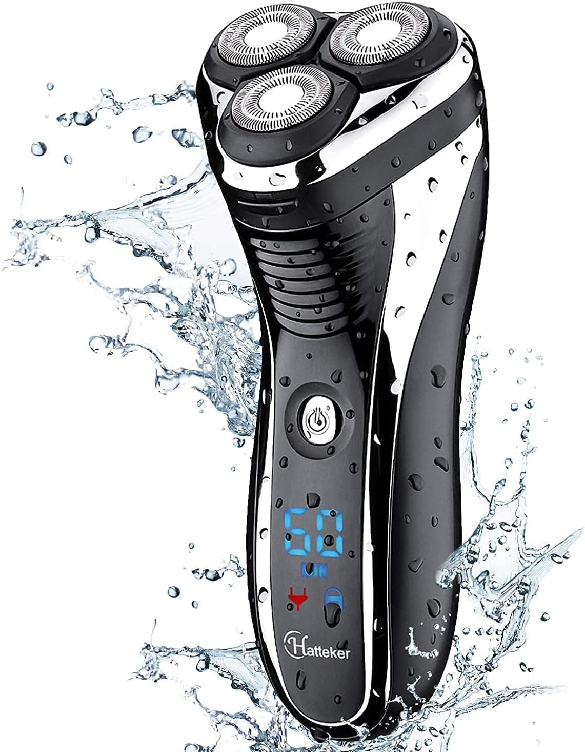 Hatteker electric shaver rotary head in close-contact position for a smooth shave
