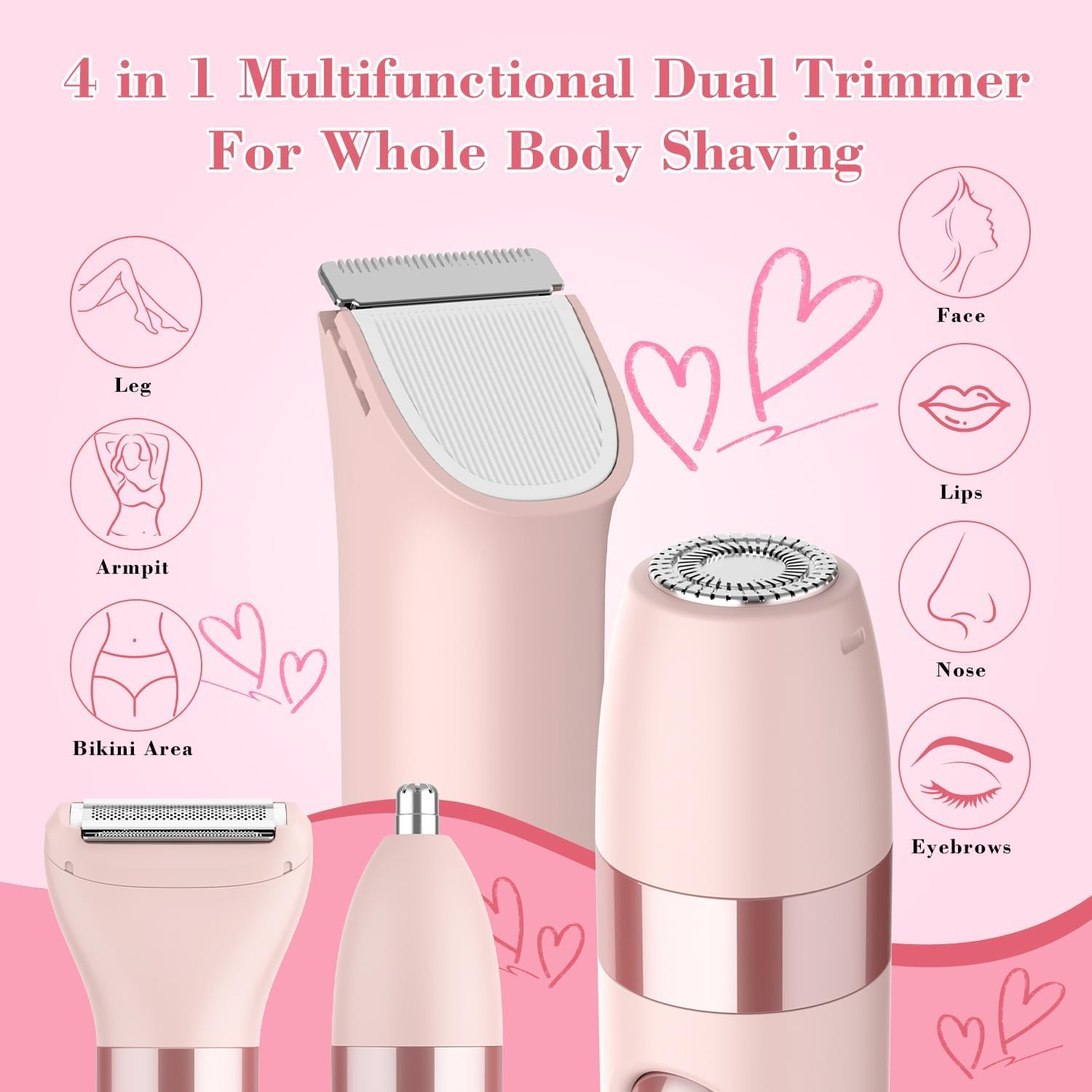 Hatteker precision-floating-head for close, smooth facial hair removal