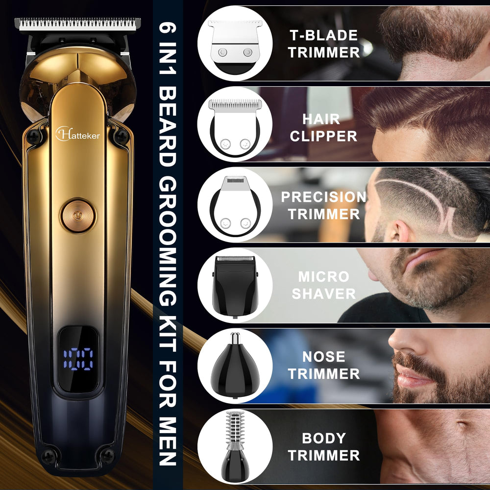 Hatteker T-blade trimmer close-up for precise detailing.