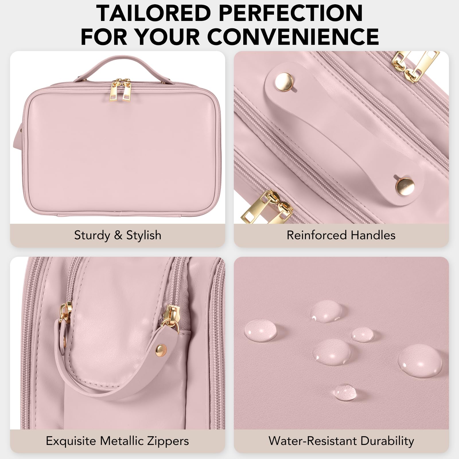 HauteHues pink travel toiletry bag for versatile on-the-go storage