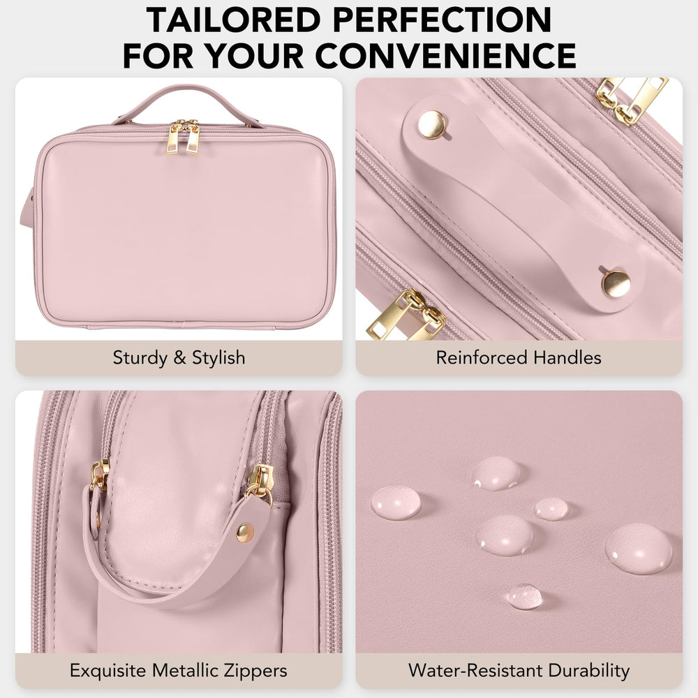 HauteHues pink travel toiletry bag for versatile on-the-go storage