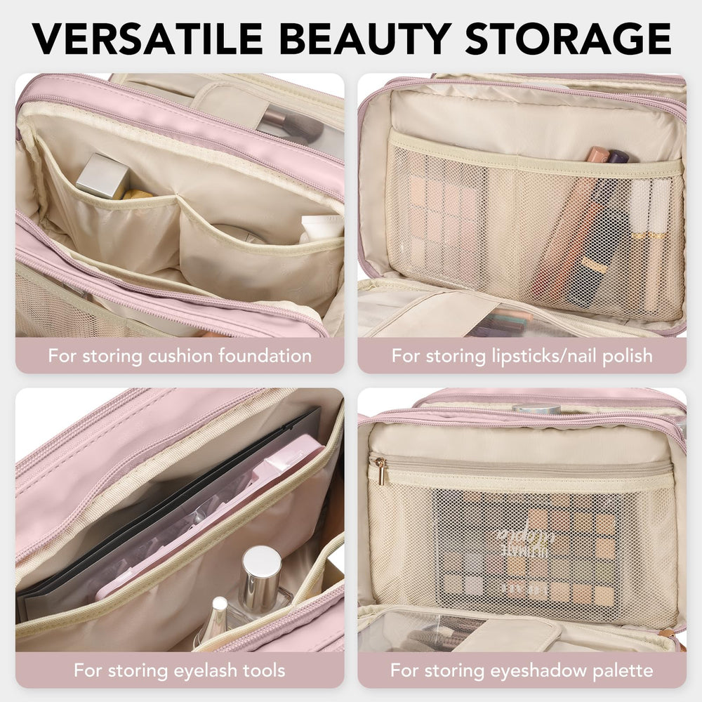 HauteHues pink travel bag with a sturdy top handle for portability