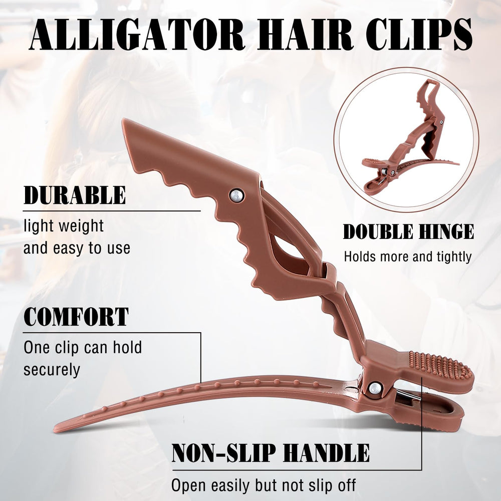 Clips cocodrilo Havawish con agarre estable para cabello fino o grueso.