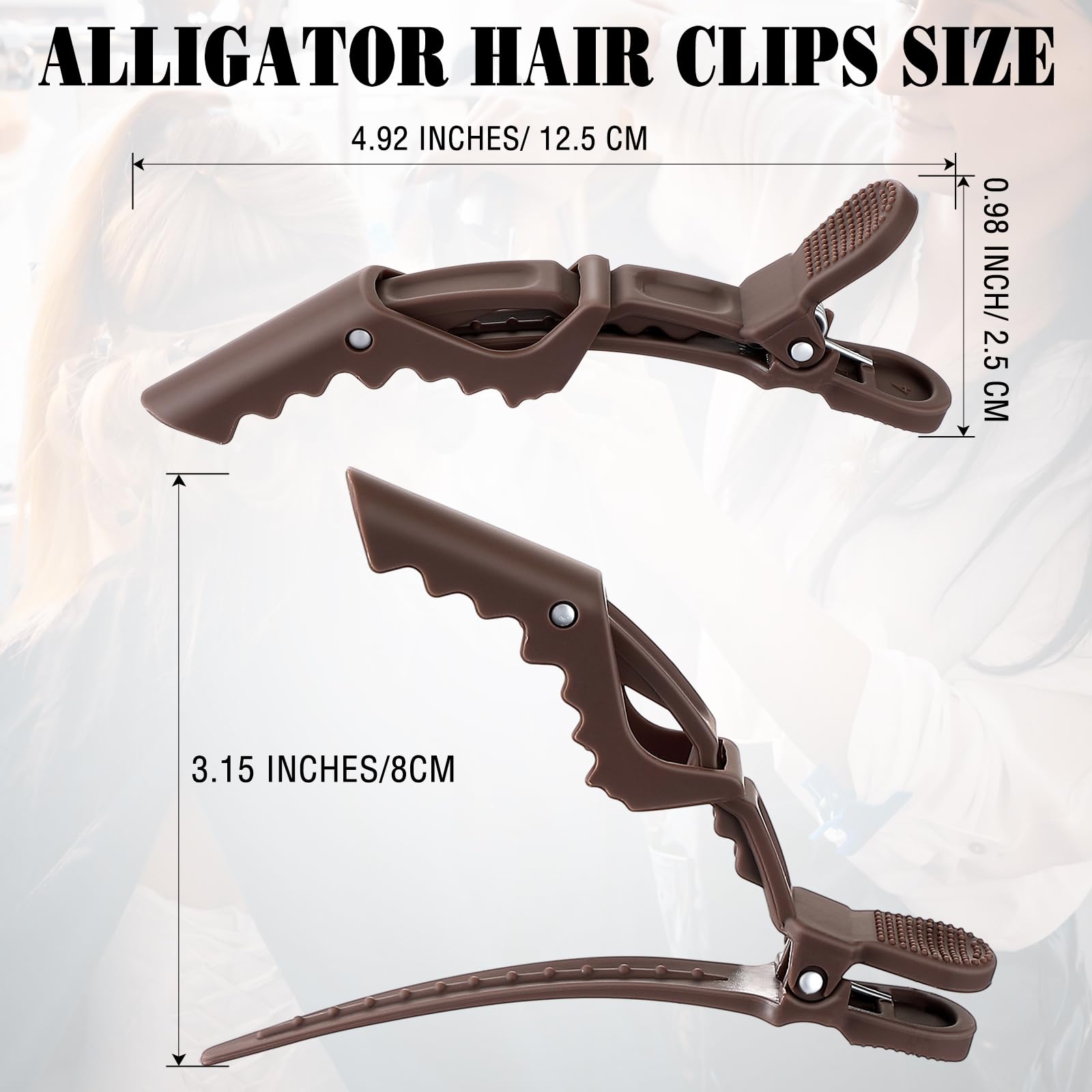 Clips cocodrilo Havawish marrón para seccionar y fijar mechones.