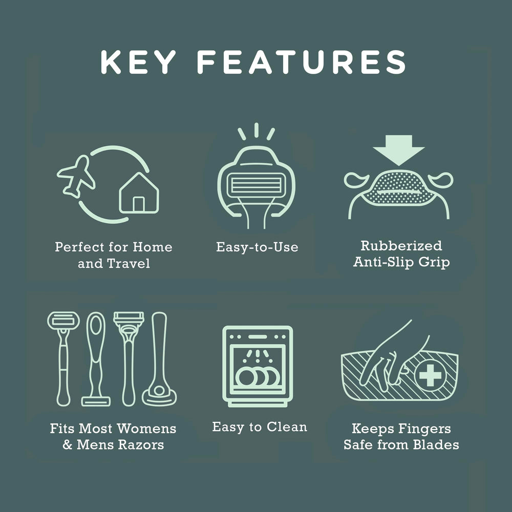 Haven clip-on protector safeguards razor at home and on the go
