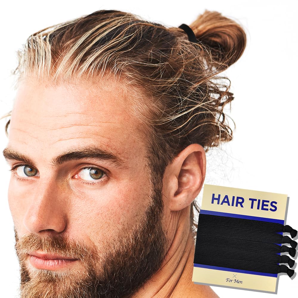 Lazo nudo HAVHAF para hombres, negro, en la mano, evita marcas en el cabello.