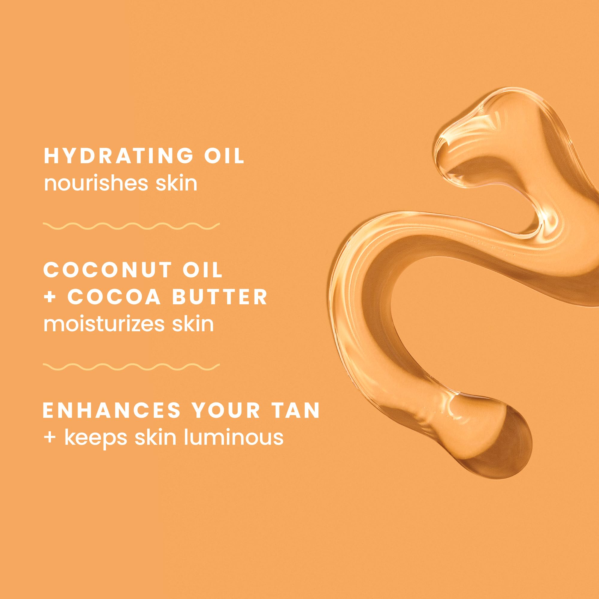 Sun-kissed glow image with cocoa butter and coconut oil hydration.
