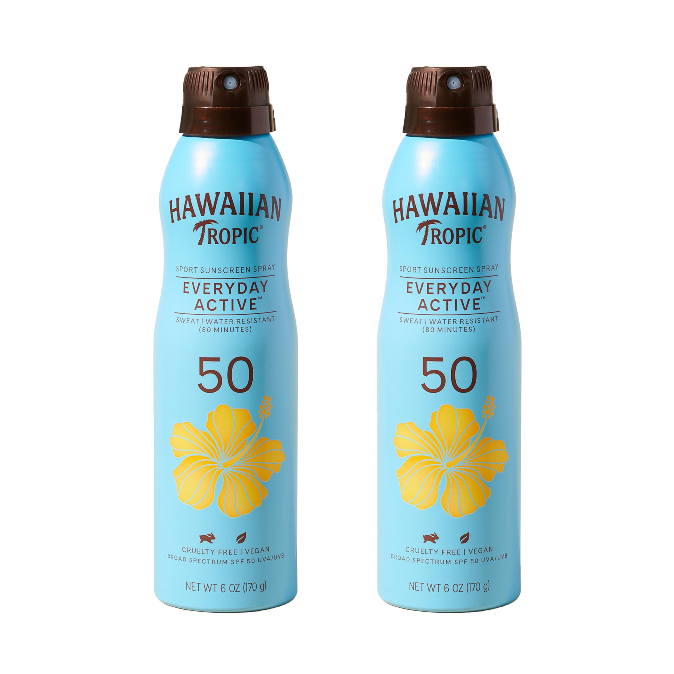 Hawaiian Tropic Everyday Active spray bottle ready for outdoor workouts.